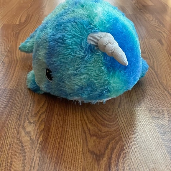 GOFFA Blue Dolphin whale plush stuffed animal white silver sparkl - Picture 4 of 7